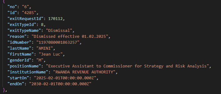 689 records exposed via JSON API with full PII